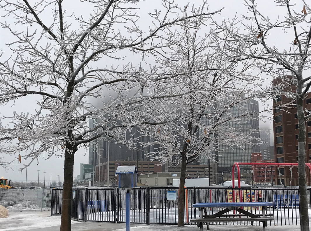 Cullen Plaza Play set in Winter